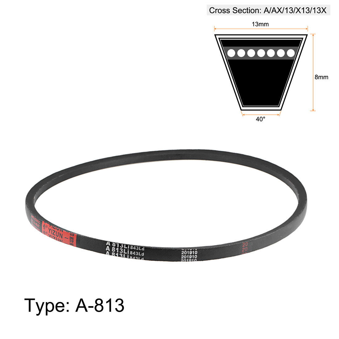 uxcell Uxcell A813/A32 V-Belts 32" Inner Girth, A-Section Rubber Drive Belt 2pcs