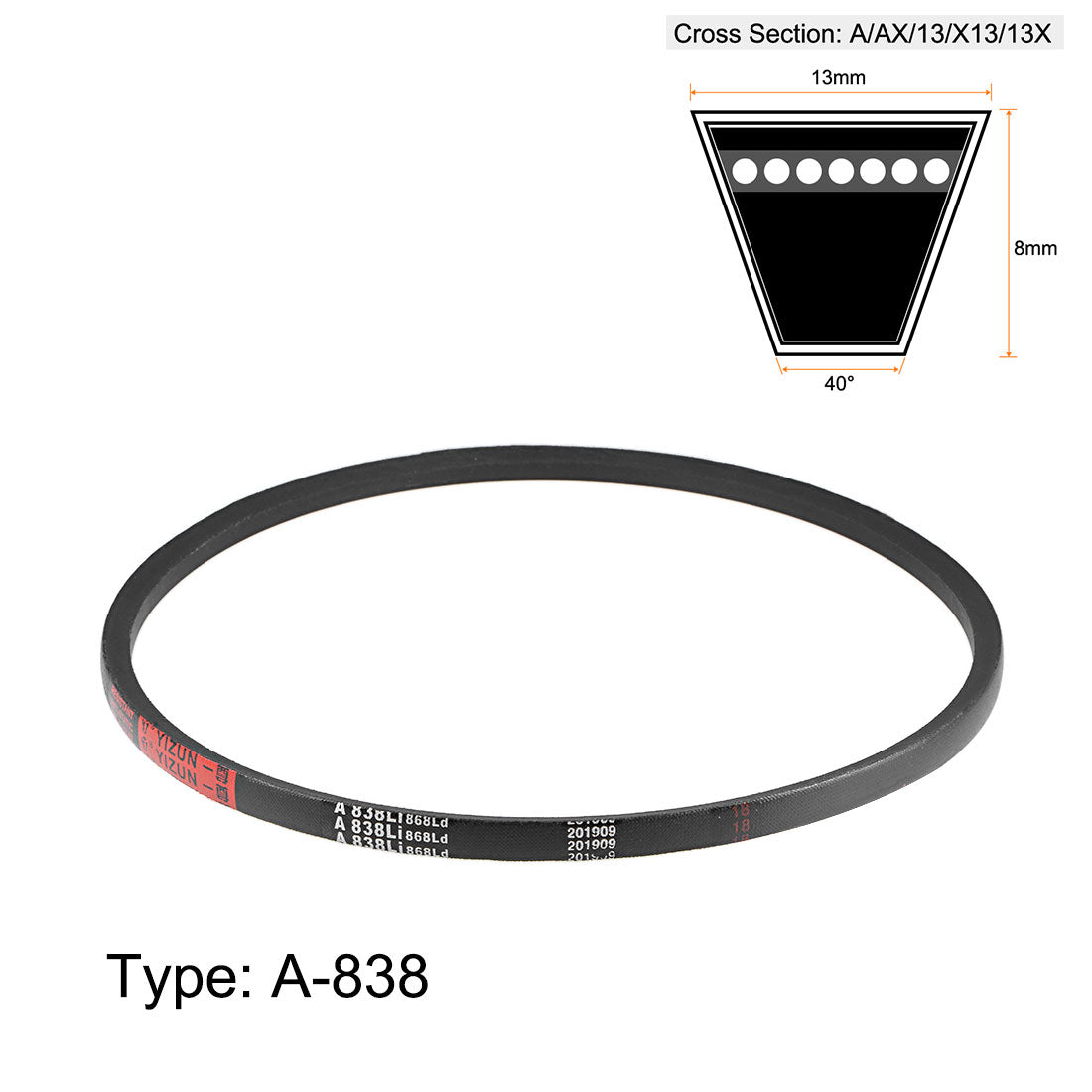 uxcell Uxcell A838/A33 V-Belts 33" Inner Girth, A-Section Rubber Drive Belt