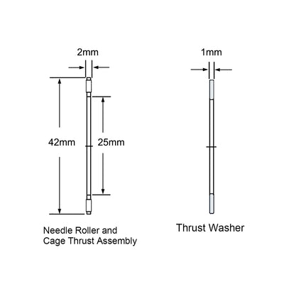 Harfington Uxcell Needle Roller and Cage Thrust Assembly Chrome Steel Bearings