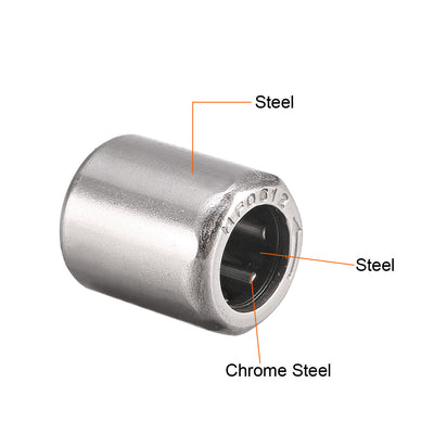 Harfington Uxcell Needle Roller Bearings, Chrome Steel Needles One Way Clutch Bearing Metric