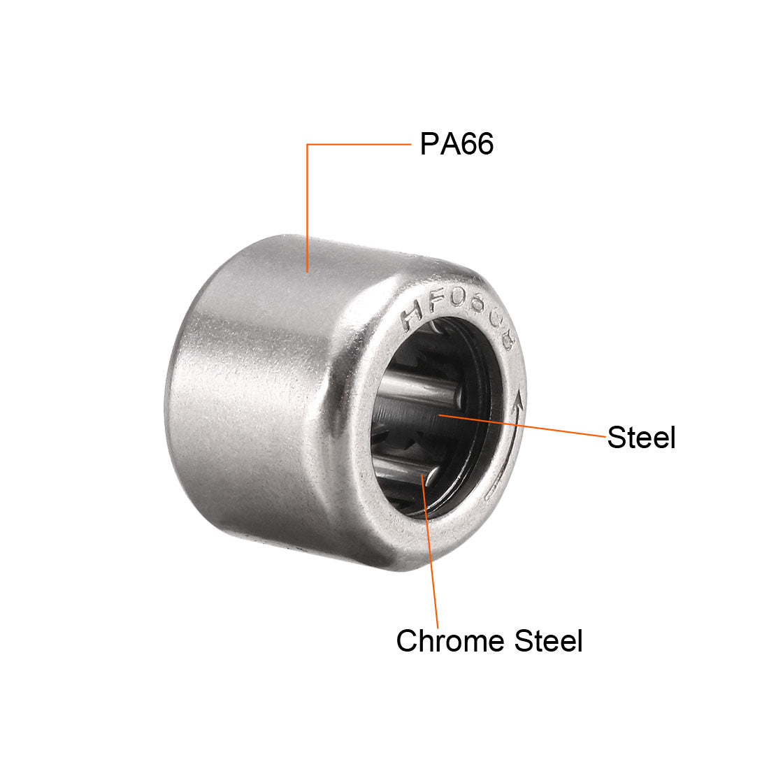 uxcell Uxcell 2Pcs Needle Roller Bearings, One Way Bearing, 6mm Bore 10mm OD 8mm Width