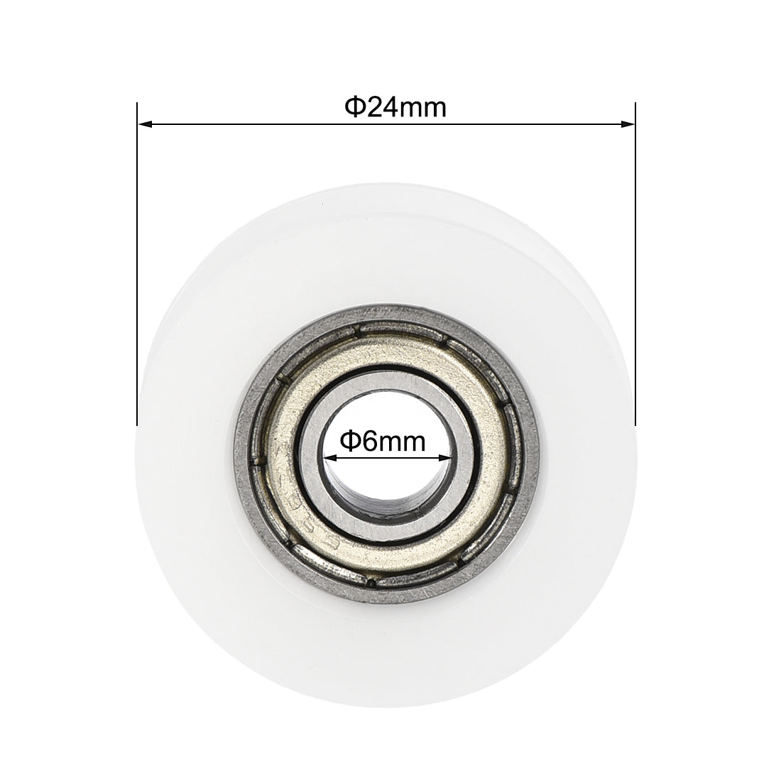 uxcell Uxcell U696ZZ 696 U Groove Bearings 6x24x9mm Shielded Chrome Steel Ball Bearings 4pcs