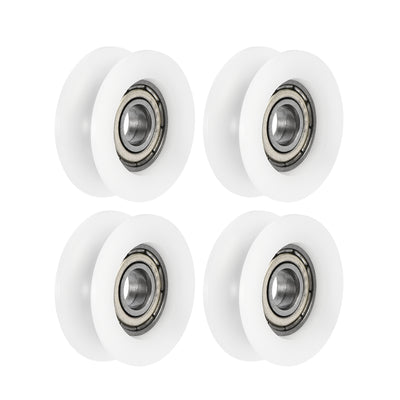 Harfington Uxcell U696ZZ 696 U Groove Bearings 6x24x9mm Shielded Chrome Steel Ball Bearings 4pcs