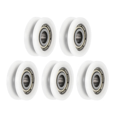 Harfington Uxcell U695ZZ 695 U Groove Bearings 5x17x6mm Shielded Chrome Steel Ball Bearings 5pcs