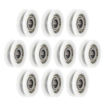 Harfington Uxcell U695ZZ 695 U Groove Bearings 5x17x6mm Shielded Chrome Steel Ball Bearings 10pcs