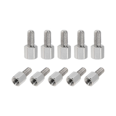 Harfington Uxcell M3 M4 Male to Female Hex Nickel Plated Spacer Standoff 50pcs