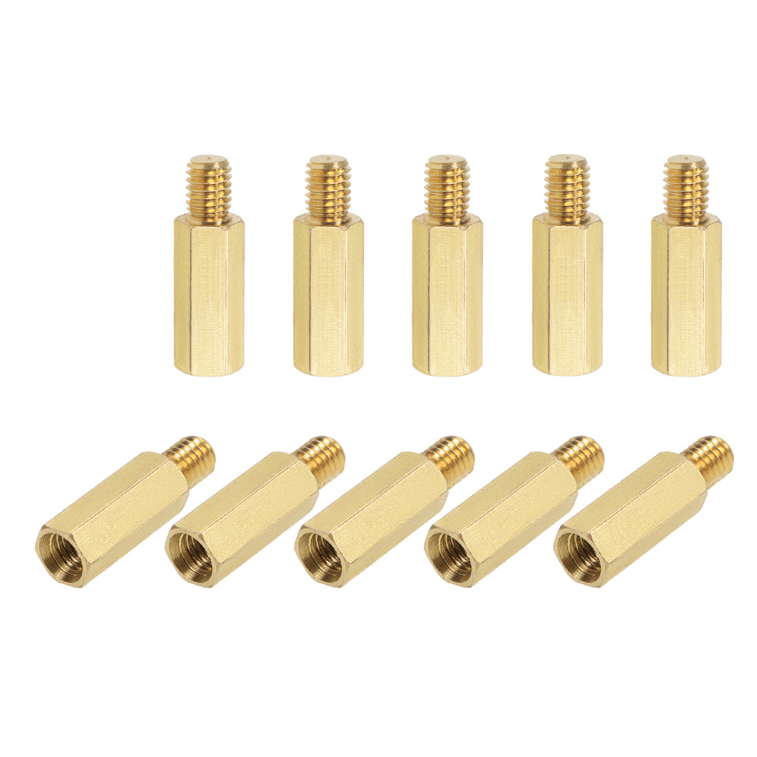 uxcell Uxcell M6 Male to Female Hex Brass Spacer Standoff 10pcs