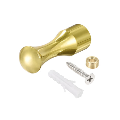 Harfington Uxcell Wall Hook Robe Towel Hook Wall Mounted Coat Hooks 14x45mm(DxL) Polishing Gold Tone