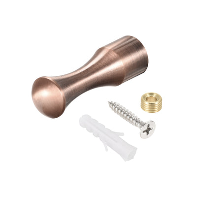 Harfington Uxcell Wall Hook Robe Towel Hook Wall Mounted Coat Hooks 14x45mm(DxL) Brushed Copper Tone