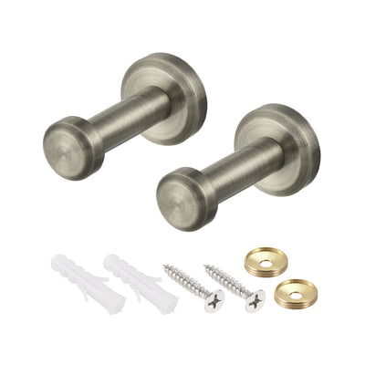 Harfington Uxcell Wall Hook Robe Towel Hook Coat Hooks Hanger Brushed Bronze Tone 2Pcs