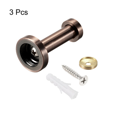 Harfington Uxcell Wall Hook Robe Towel Hook Coat Hooks Hanger Brushed Copper Tone 3Pcs