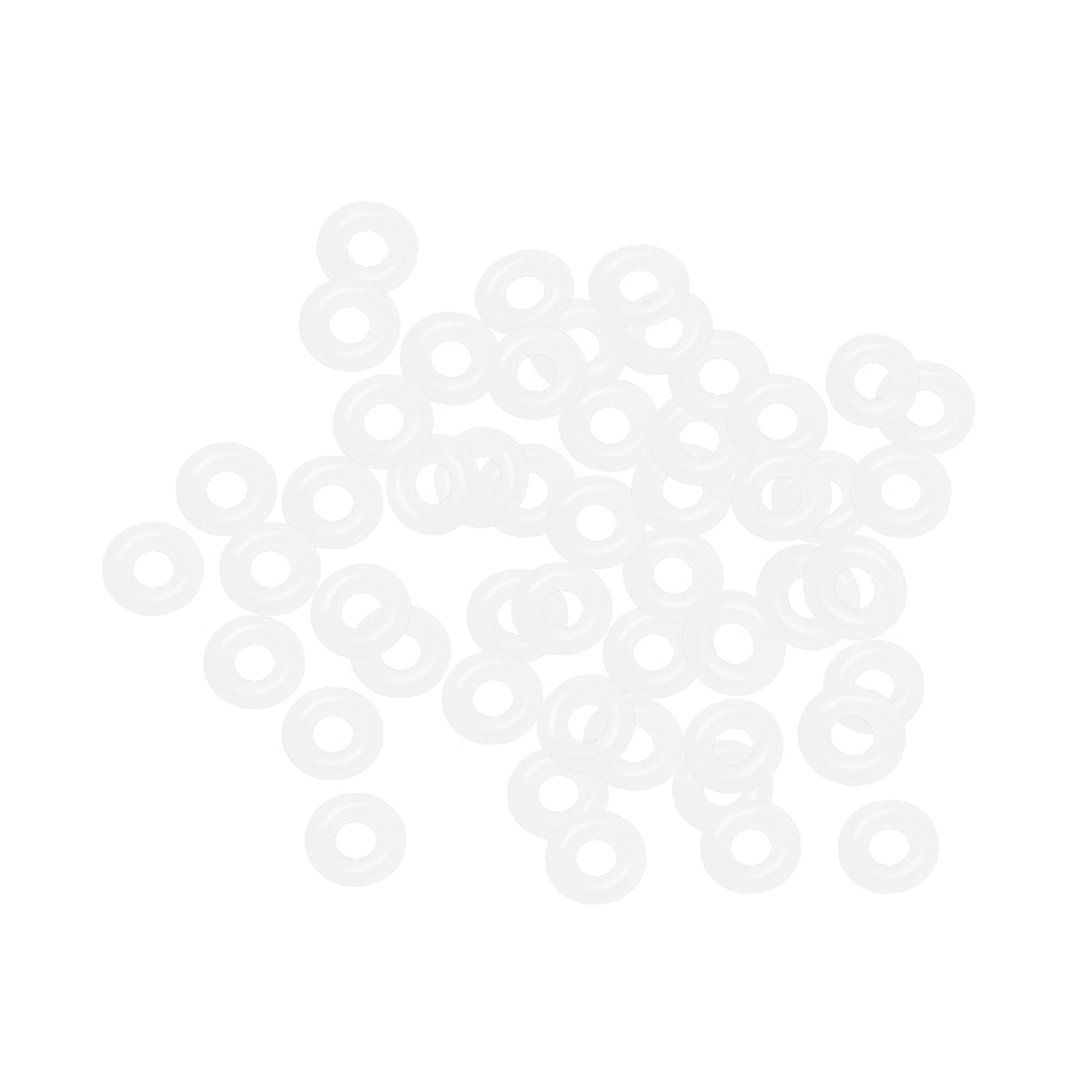 uxcell Uxcell Silicone O-Rings 8mm OD, 3.2mm Inner Diameter, 2.4mm Width, Seal Gasket White 50Pcs