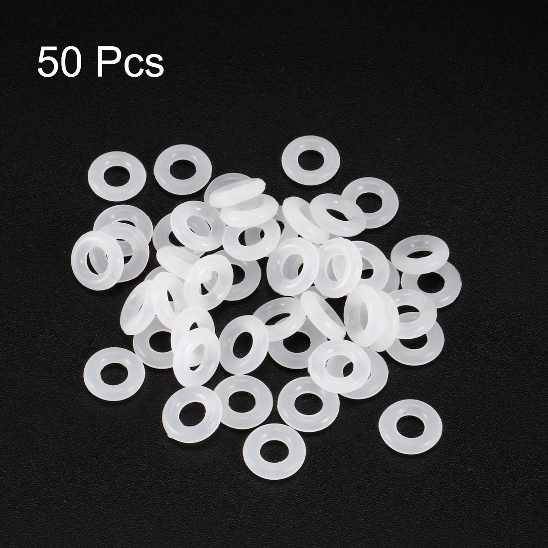 uxcell Uxcell Silicone O-Rings 9mm OD, 4.2mm Inner Diameter, 2.4mm Width, Seal Gasket White 50Pcs