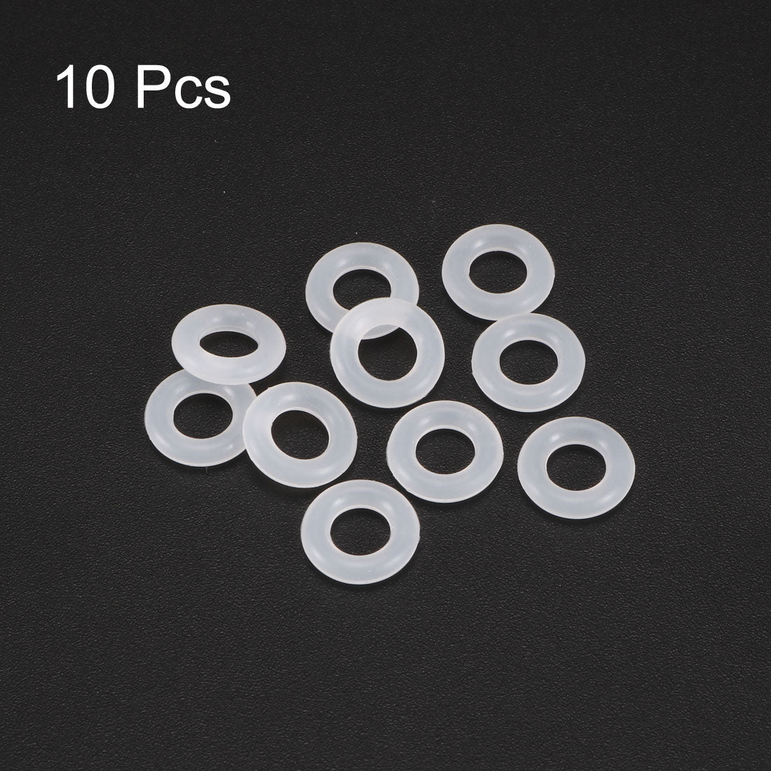 uxcell Uxcell Silicone O-Rings 10mm OD, 5.2mm Inner Diameter, 2.4mm Width, Seal Gasket White 10Pcs