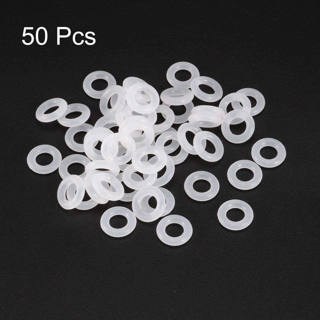 uxcell Uxcell Silicone O-Rings 10mm OD, 5.2mm Inner Diameter, 2.4mm Width, Seal Gasket White 50Pcs