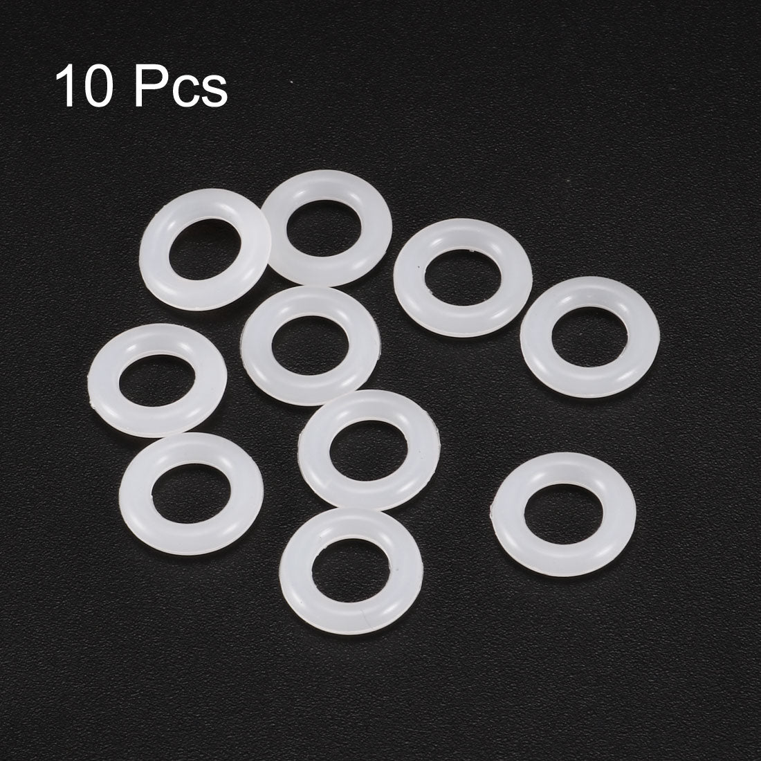 uxcell Uxcell Silicone O-Rings 11mm OD, 6.2mm Inner Diameter, 2.4mm Width, Seal Gasket White 10Pcs