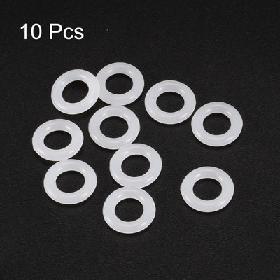 Harfington Uxcell Silicone O-Rings 11mm OD, 6.2mm Inner Diameter, 2.4mm Width, Seal Gasket White 10Pcs