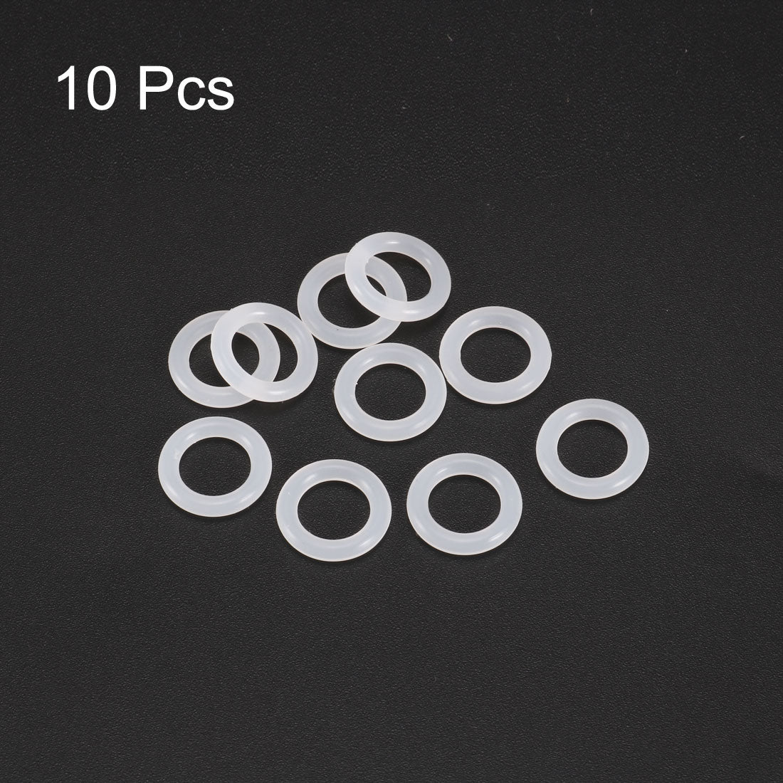 uxcell Uxcell Silicone O-Rings 13mm OD, 8.2mm Inner Diameter, 2.4mm Width, Seal Gasket White 10Pcs