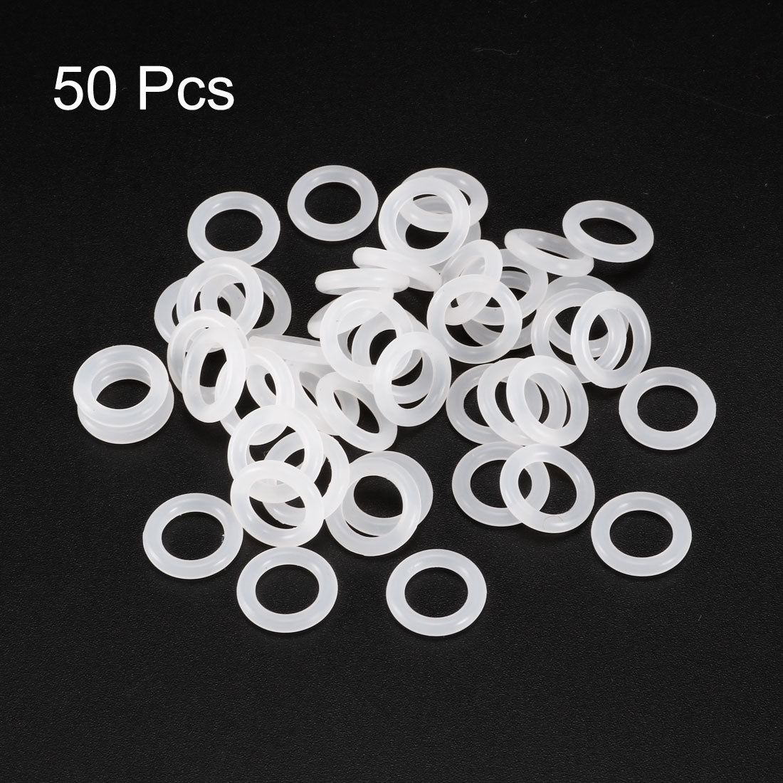 uxcell Uxcell Silicone O-Rings 13mm OD, 8.2mm Inner Diameter, 2.4mm Width, Seal Gasket White 50Pcs