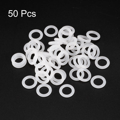 Harfington Uxcell Silicone O-Rings 13mm OD, 8.2mm Inner Diameter, 2.4mm Width, Seal Gasket White 50Pcs