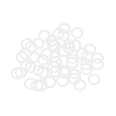 Harfington Uxcell Silicone O-Rings 13mm OD, 8.2mm Inner Diameter, 2.4mm Width, Seal Gasket White 50Pcs