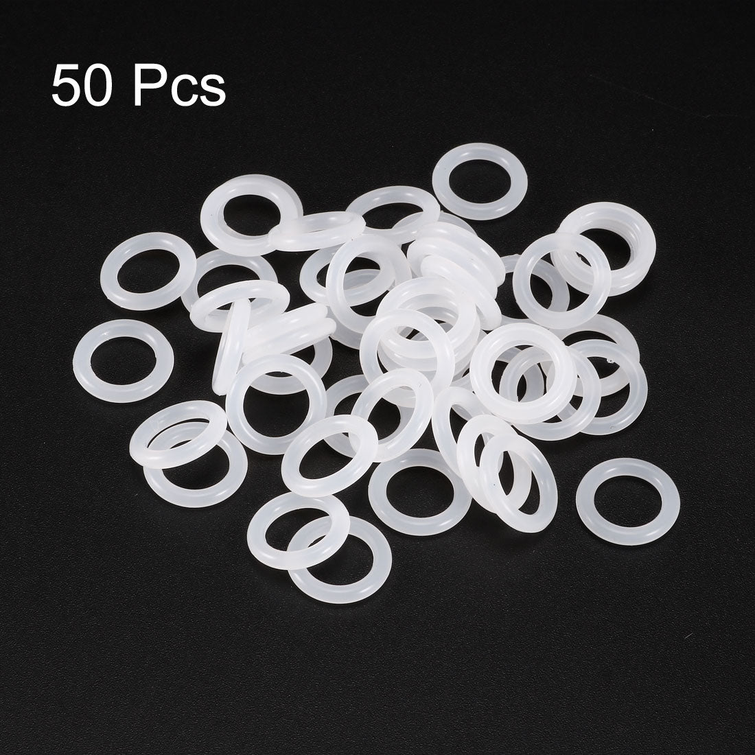 uxcell Uxcell Silicone O-Rings 14mm OD, 9.2mm ID, 2.4mm Width, Seal Gasket White 50Pcs