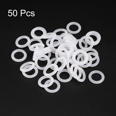 Harfington Uxcell Silicone O-Rings 14mm OD, 9.2mm ID, 2.4mm Width, Seal Gasket White 50Pcs