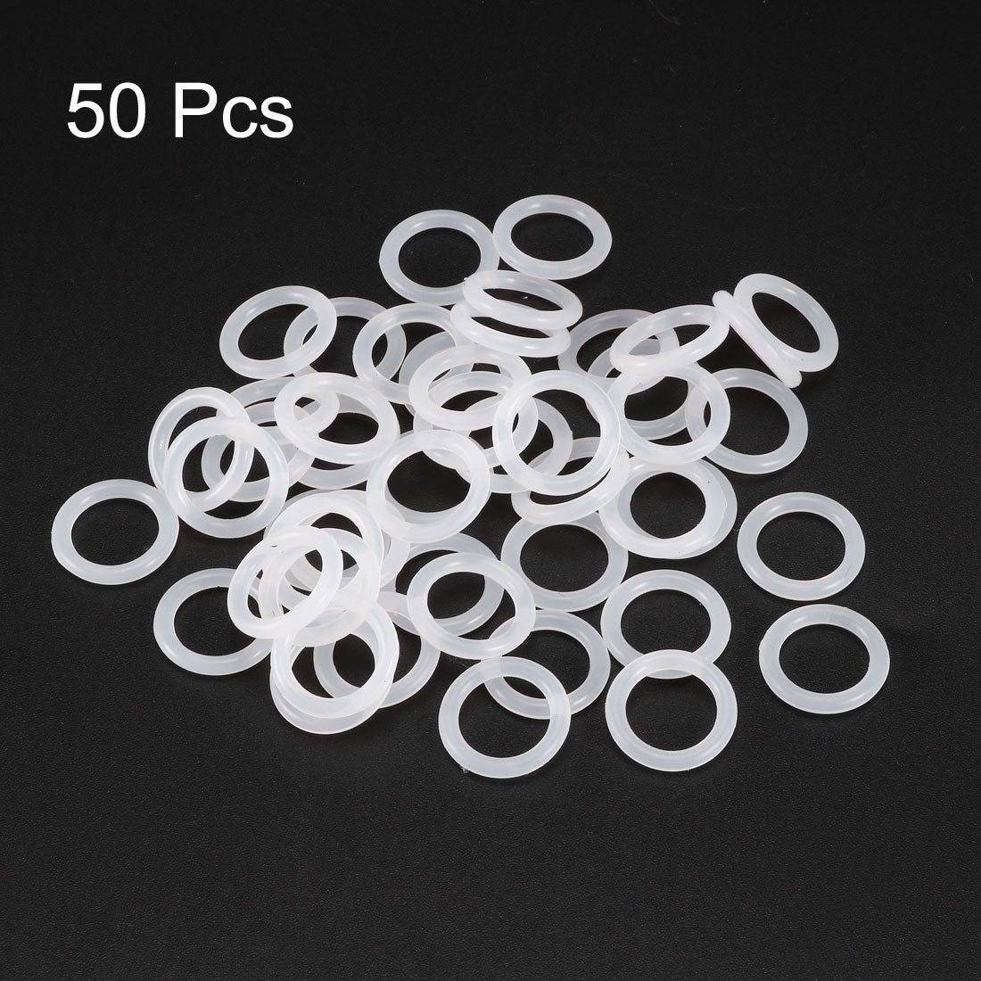uxcell Uxcell Silicone O-Rings 16mm OD, 11.2mm ID, 2.4mm Width, Seal Gasket White 50Pcs