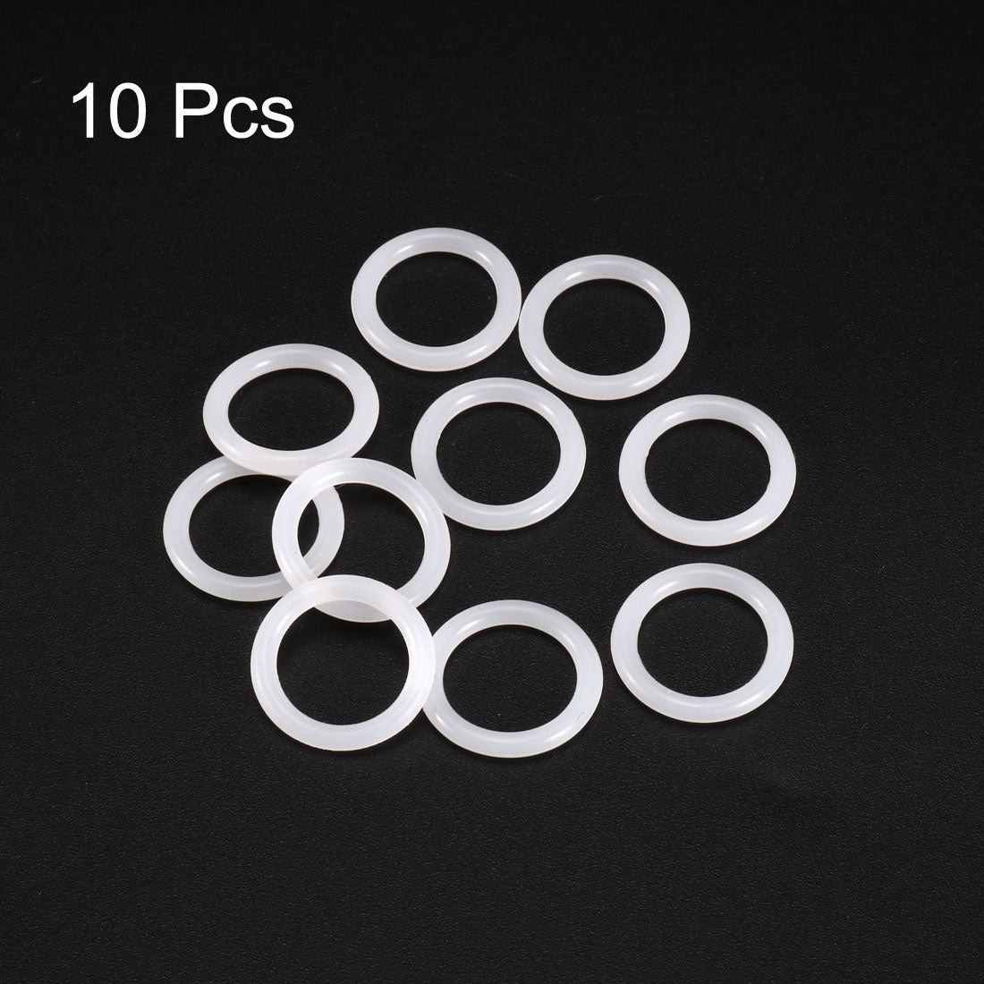 uxcell Uxcell Silicone O-Rings 17mm OD, 12.2mm ID, 2.4mm Width, Seal Gasket White 10Pcs