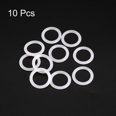 Harfington Uxcell Silicone O-Rings 17mm OD, 12.2mm ID, 2.4mm Width, Seal Gasket White 10Pcs