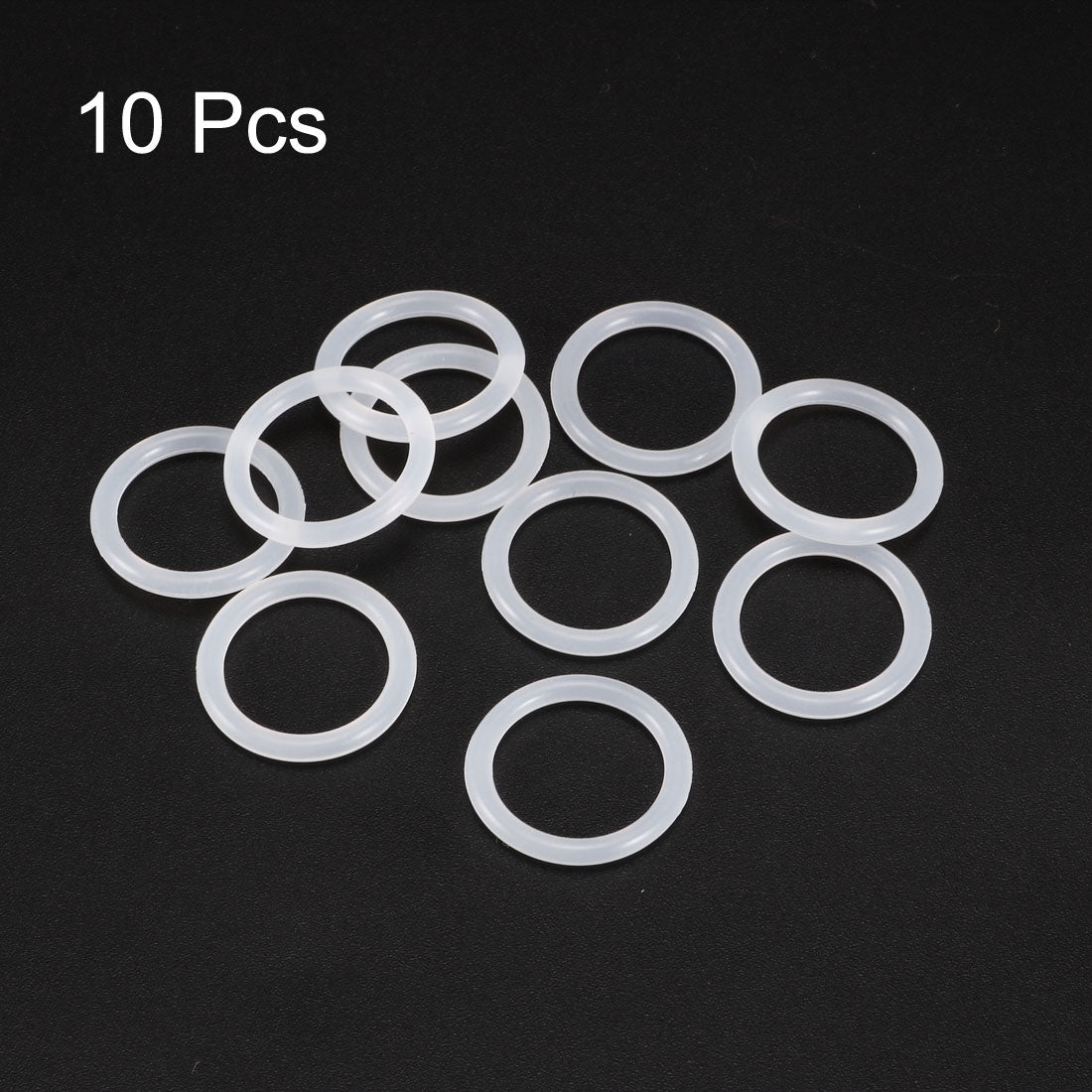 uxcell Uxcell Silicone O-Rings 20mm OD, 15.2mm ID, 2.4mm Width, Seal Gasket White 10Pcs