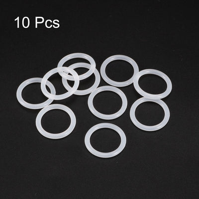 Harfington Uxcell Silicone O-Rings 20mm OD, 15.2mm ID, 2.4mm Width, Seal Gasket White 10Pcs
