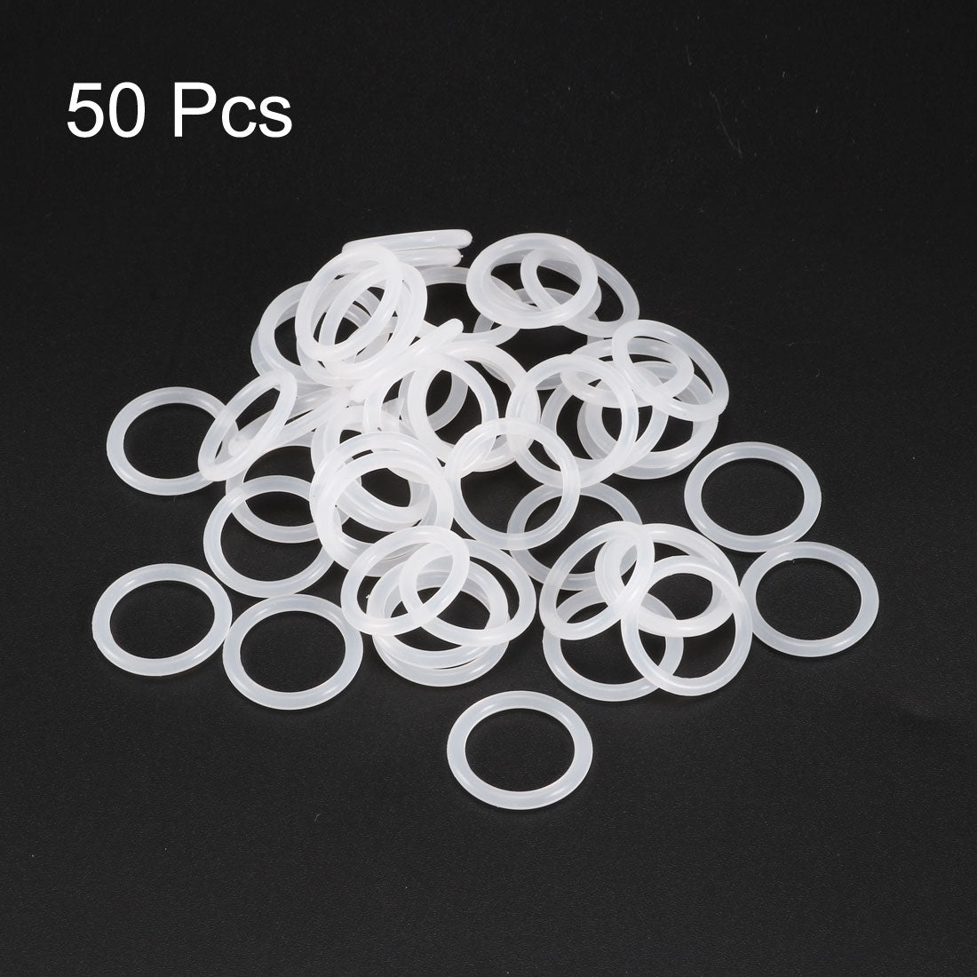 uxcell Uxcell Silicone O-Rings 20mm OD, 15.2mm ID, 2.4mm Width, Seal Gasket White 50Pcs
