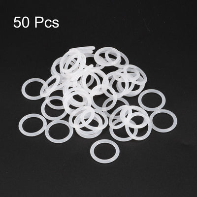 Harfington Uxcell Silicone O-Rings 20mm OD, 15.2mm ID, 2.4mm Width, Seal Gasket White 50Pcs