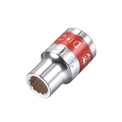 Harfington Uxcell 1/2-Inch Drive by 10mm Shallow Socket with Red Band, Cr-V, 12-Point, Metric