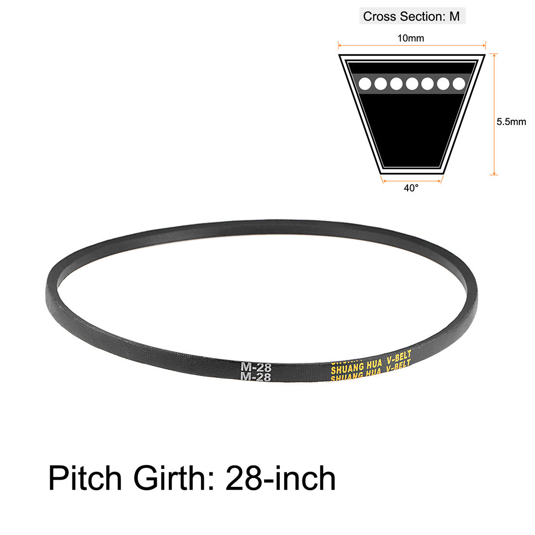 uxcell Uxcell M-28 Drive V-Belt 28" Pitch Length Industrial Power Rubber Transmission Belt