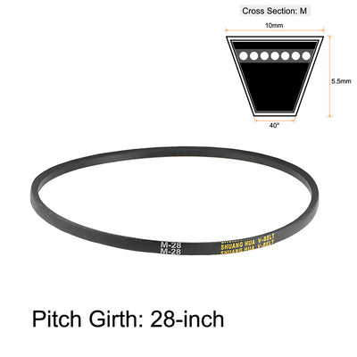 Harfington Uxcell M-28 Drive V-Belt 28" Pitch Length Industrial Power Rubber Transmission Belt