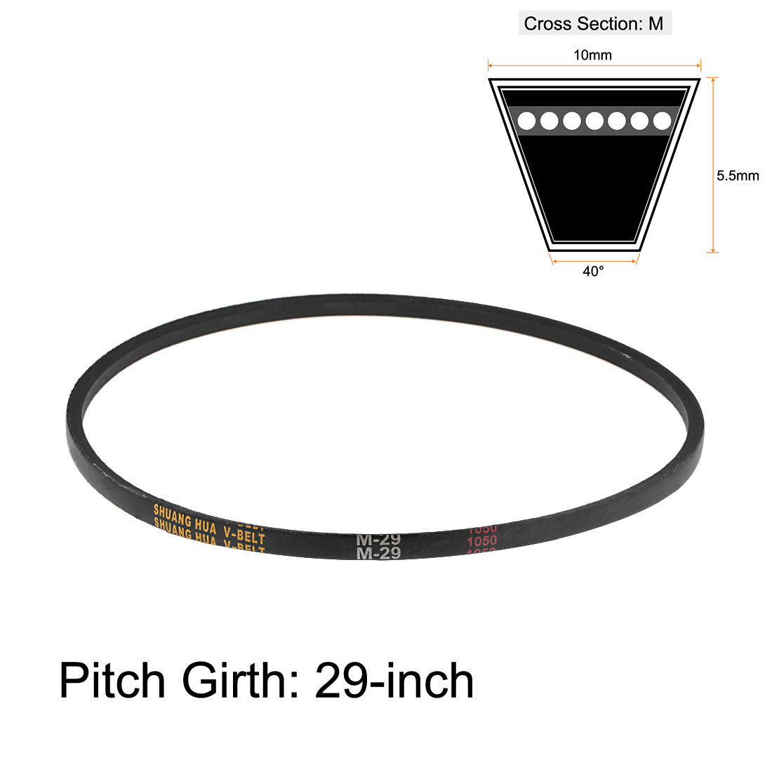 uxcell Uxcell M-29 Drive V-Belt 29" Pitch Length Industrial Power Rubber Transmission Belt