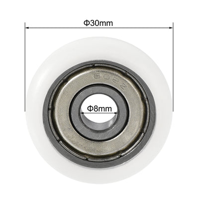 Harfington Uxcell Ball Bearings 8x30x8.5mm Double Shielded (GCr15) Bearings 4pcs