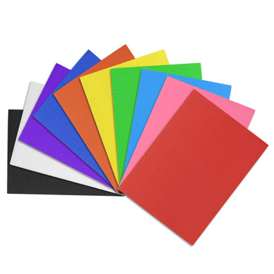 Harfington Uxcell 10pcs Corrugated Cardboard Paper Sheets,Colorful,7.87-inch  x 11.81-inch