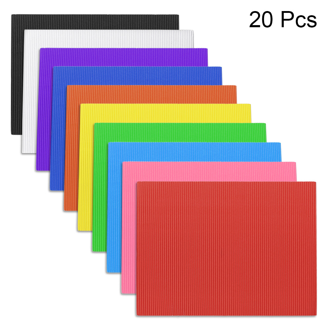 uxcell Uxcell 20pcs Corrugated Cardboard Paper Sheets,Colorful,7.87-inch  x 11.82-inch