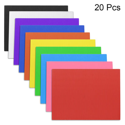 Harfington Uxcell 20pcs Corrugated Cardboard Paper Sheets,Colorful,7.87-inch  x 11.82-inch