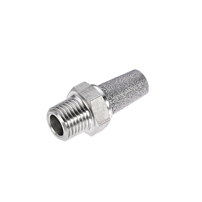 Harfington Uxcell Exhaust Muffler G1/4 Male Thread Sintered Stainless Steel Breather Pneumatic Air Muffler