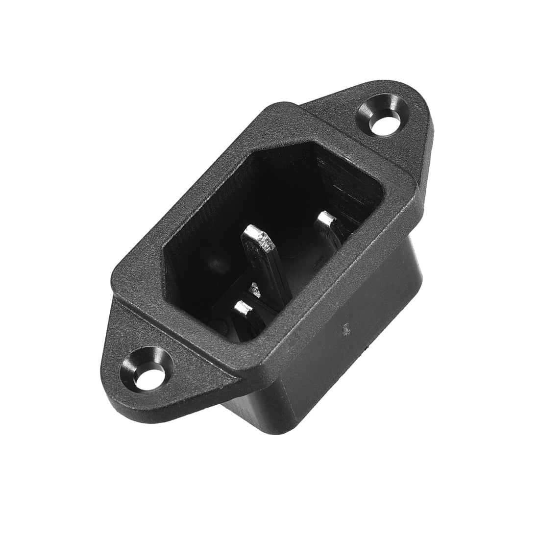 uxcell Uxcell Screw Mount 3 Pins IEC320 C14 Inlet Power Socket AC 250V 10A Black 1Set