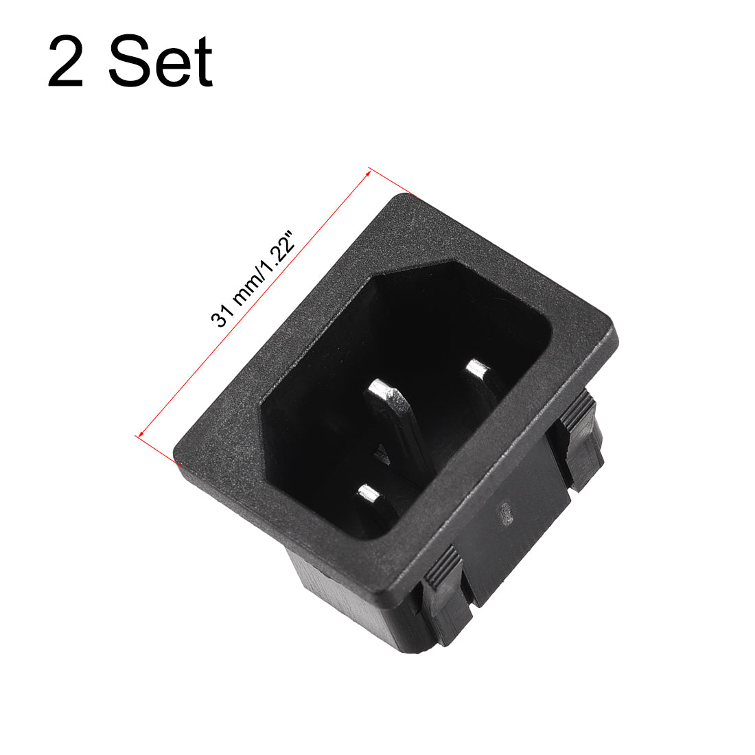 uxcell Uxcell C14 Inlet Power Socket Connector Plug Industrial Socket Plug IEC320 AC250V 10A 2 Set