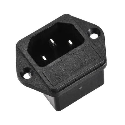 Harfington Uxcell AC 250V 10A IEC320 C14 Male Power Cord Inlet Socket 4Pin Inlet Module Power Connector Socket w Wires 1Set