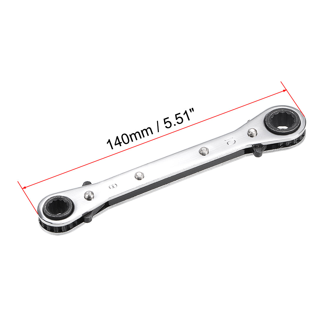 uxcell Uxcell Reversible Ratcheting Wrench,  Metric Double Box End, Cr-V