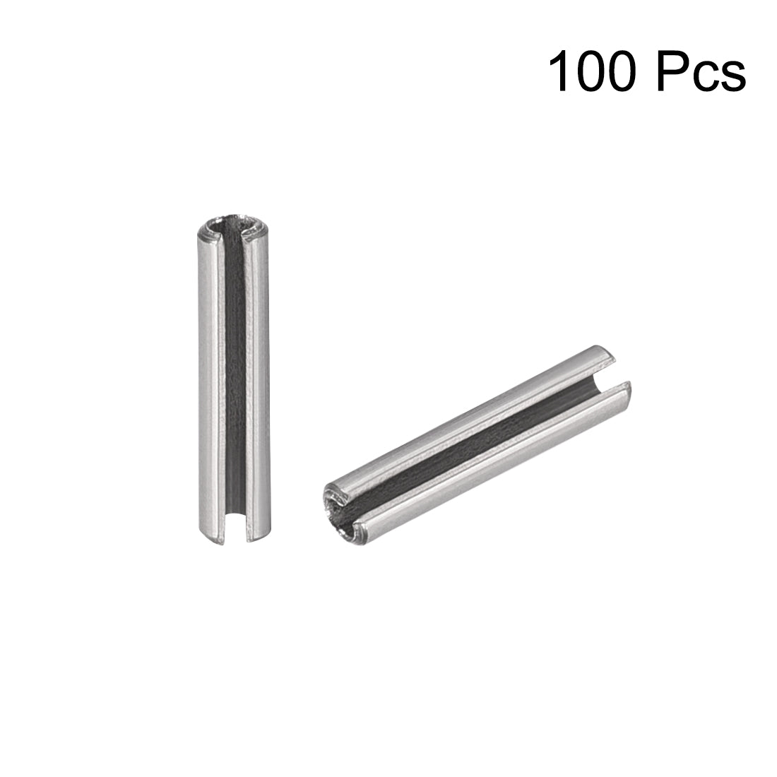 uxcell Uxcell M1.5 x 6mm 304 Stainless Steel Split Spring Roll Dowel Pins Plain Finish 100Pcs