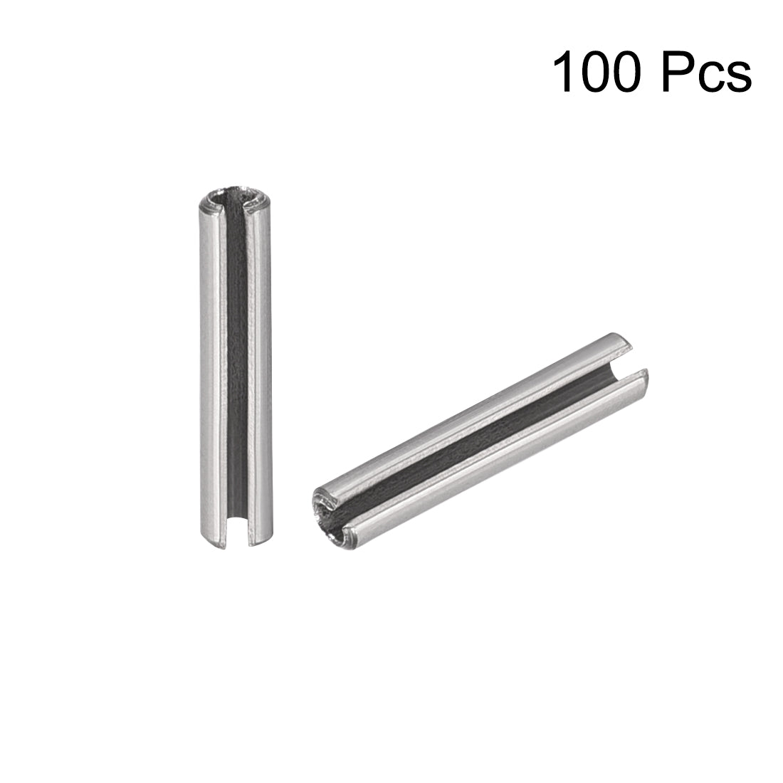 uxcell Uxcell M1.5 x 8mm 304 Stainless Steel Split Spring Roll Dowel Pins Plain Finish 100Pcs