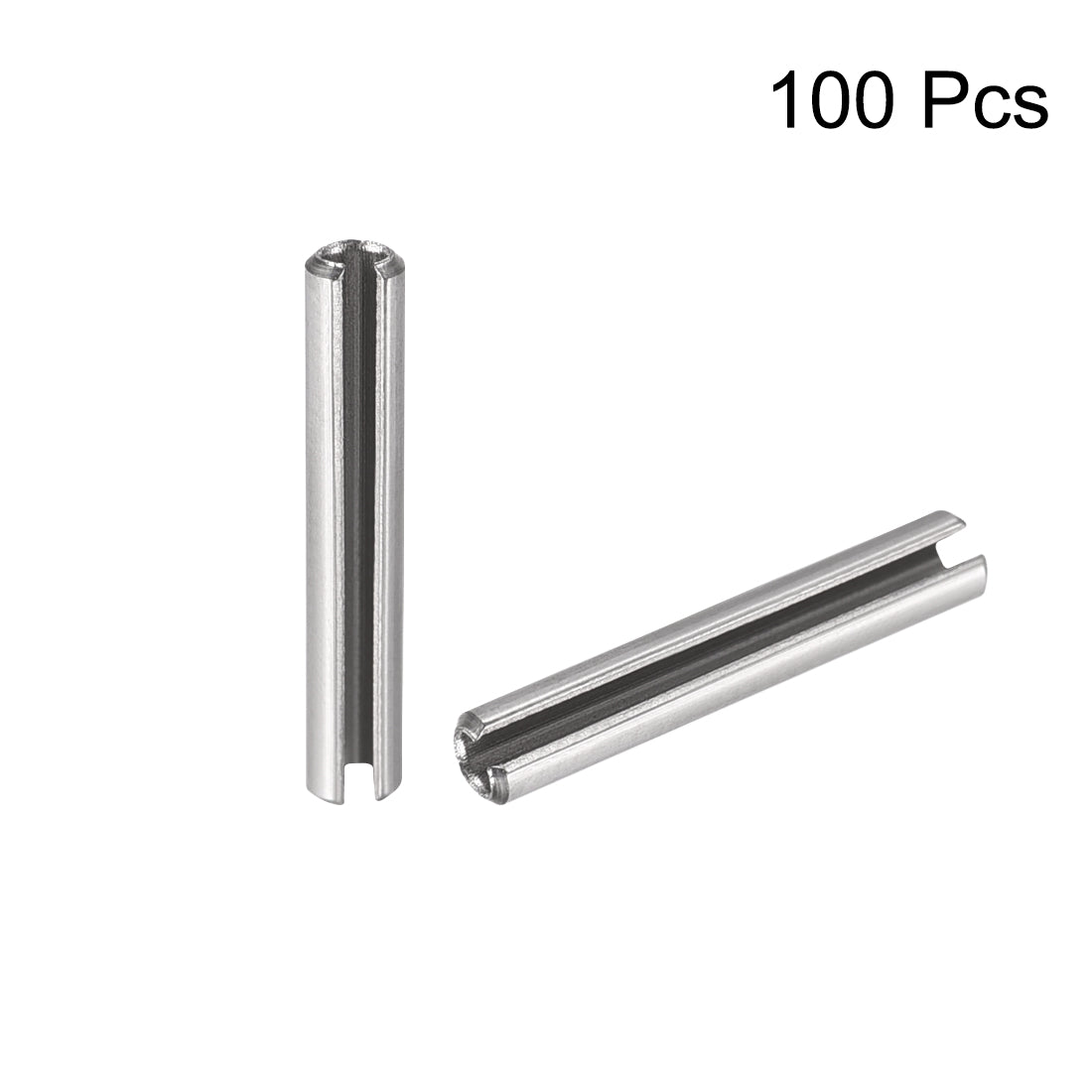 uxcell Uxcell M2.5 x 16mm 304 Stainless Steel Split Spring Roll Dowel Pins Plain Finish 100Pcs